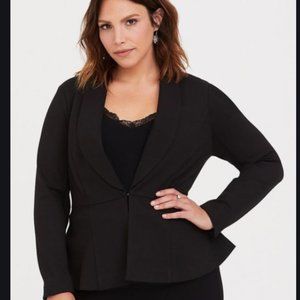 Torrid Studio Black Peplum Blazer Size 1